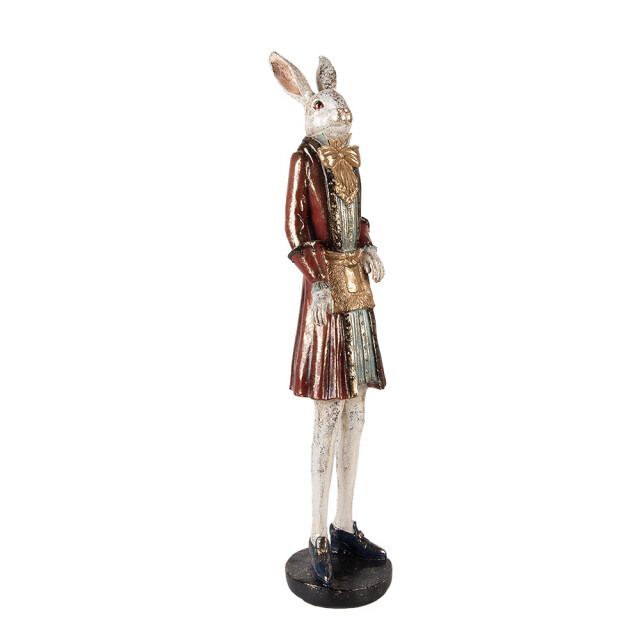 Clayre & Eef Decoratie beeld konijn 53 cm rood kunststof 3090915 large
