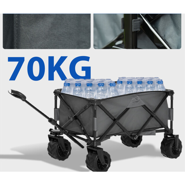 4goodz Outsunny bolderkar strand inklapbare handwagen 360° tuinwagen 3128086 large