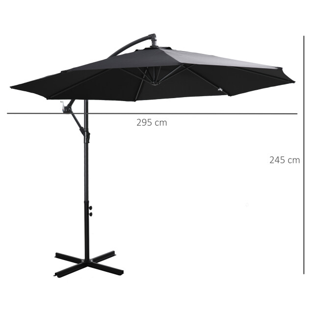 4goodz Outsunny zweefparasol met draaimechanisme, Ø3 mtr - 3128085 large