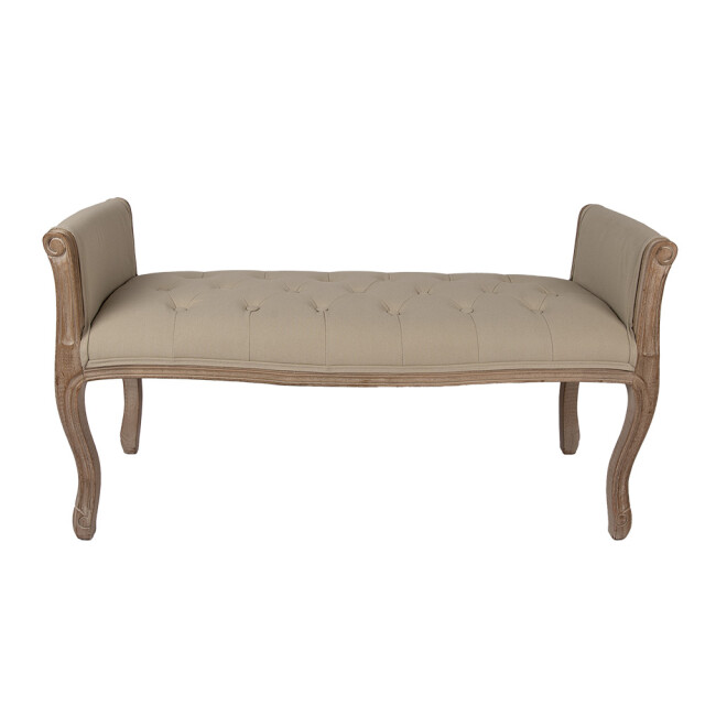 Clayre & Eef Bankje 113x44x60 cm beige hout textiel 3090899 large