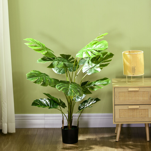 4goodz Homcom kunstplant monstera 120 cm kunstplant met pot en mos 3128082 large