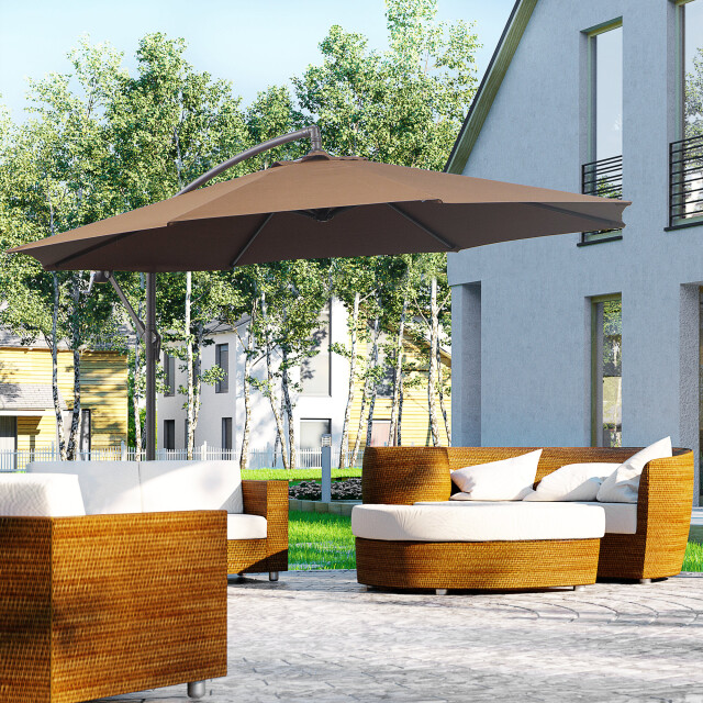 4goodz Outsunny zweefparasol met draaimechanisme, Ø3 mtr 3115213 large