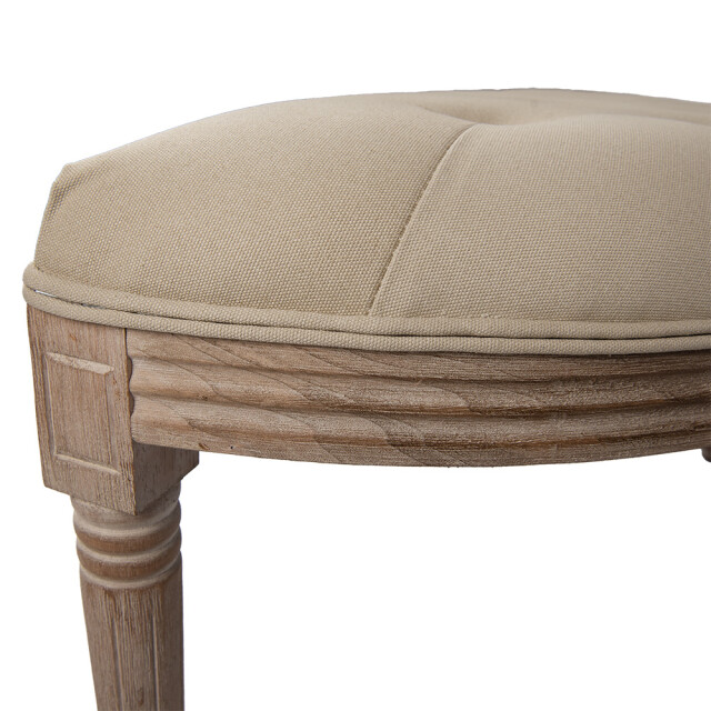 Clayre & Eef Bankje 125x41x48 cm beige hout textiel 3090887 large