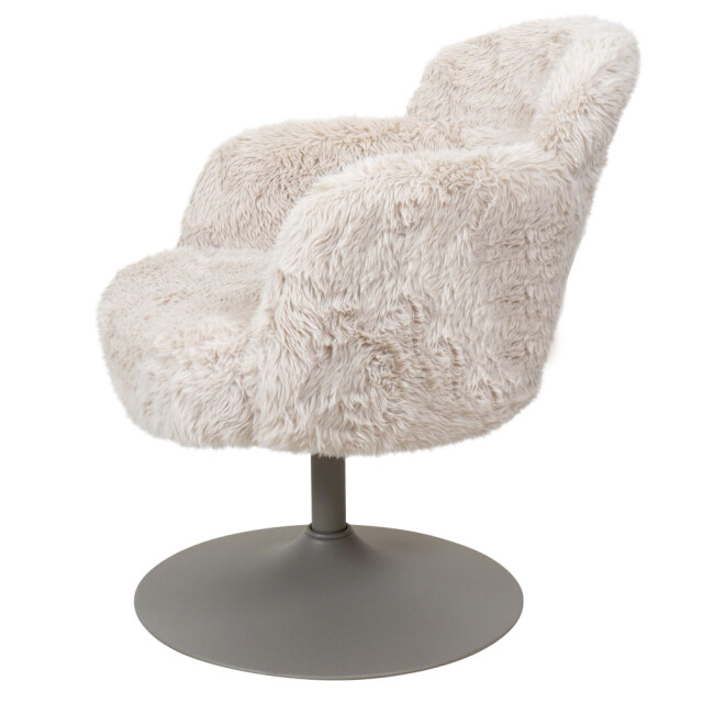 Home67 Fauteuil scottie fluffy creme 3083689 large