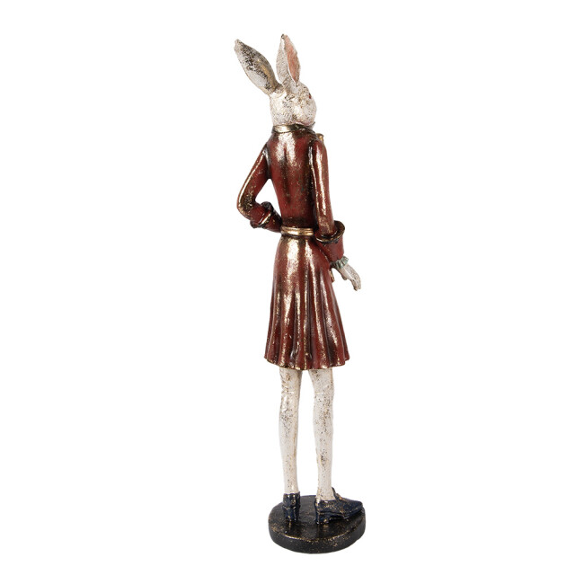 Clayre & Eef Decoratie beeld konijn 53 cm rood kunststof 3090915 large
