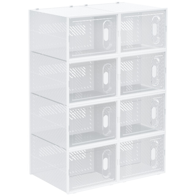 4goodz Homcom 8-delige set sneakerbox schoenendozen schoenorganizer 3115206 large