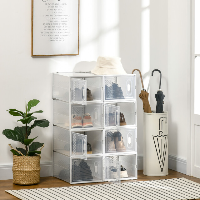 4goodz Homcom 8-delige set sneakerbox schoenendozen schoenorganizer 3115206 large