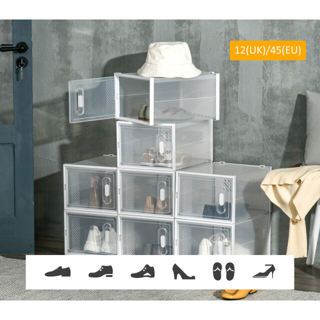 4goodz Homcom 8-delige set sneakerbox schoenendozen schoenorganizer 3115206 large