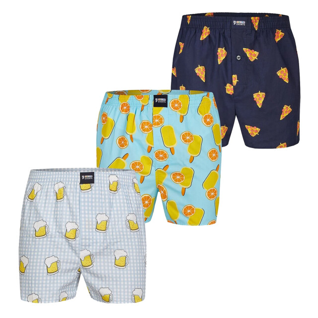 Happy Shorts Wijde boxershorts heren met print 3-pack HS-229-344-249 large