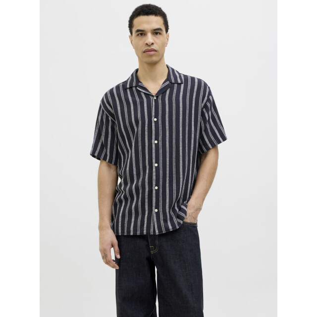 Jack & Jones Jjeenzo stripe resort shirt ss sn navy 5319.37.0018 large