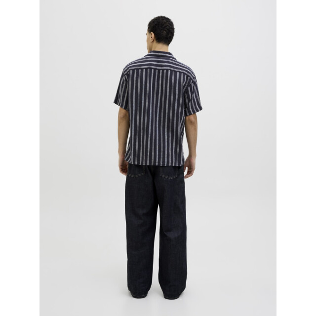 Jack & Jones Jjeenzo stripe resort shirt ss sn navy 5319.37.0018 large