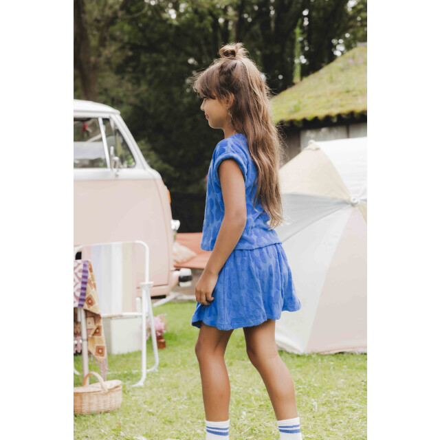 Looxs Revolution Zomer rok meisjes jaquard bloemen terry - 2512-7732-185-kobalt large