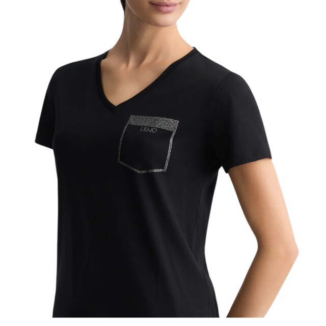 Liu Jo T-shirt dames Liu Jo Zwart T-shirt Met Strass Steentjes large
