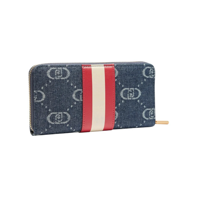 Liu Jo Portmonnee dames Liu Jo Blauw Denim Portemonnee Met Logo large