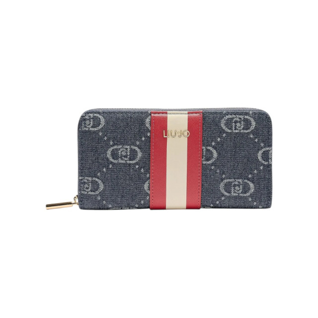 Liu Jo Portmonnee dames Liu Jo Blauw Denim Portemonnee Met Logo large