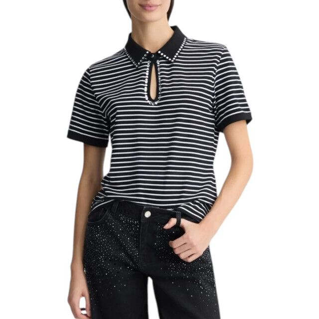 Liu Jo Polo top dames Liu Jo Zwart Polo Top Met Strass Steentjes large