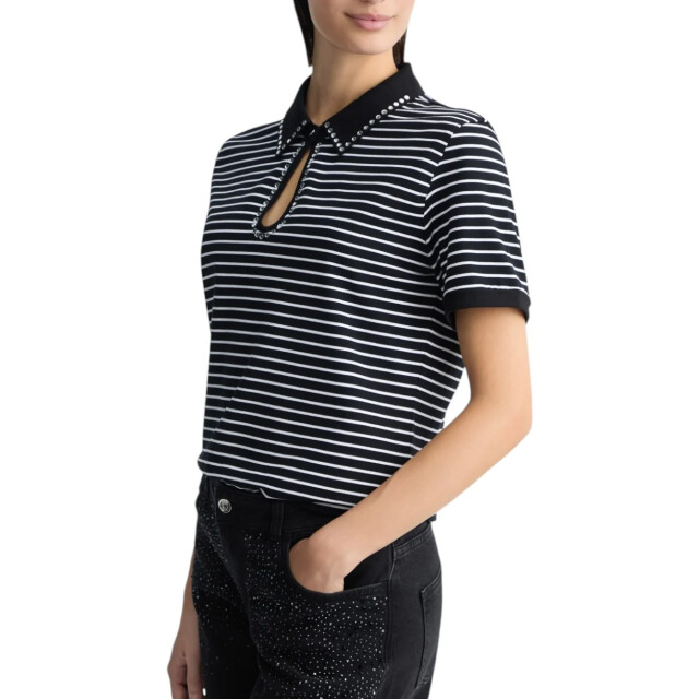 Liu Jo Polo top dames Liu Jo Zwart Polo Top Met Strass Steentjes large