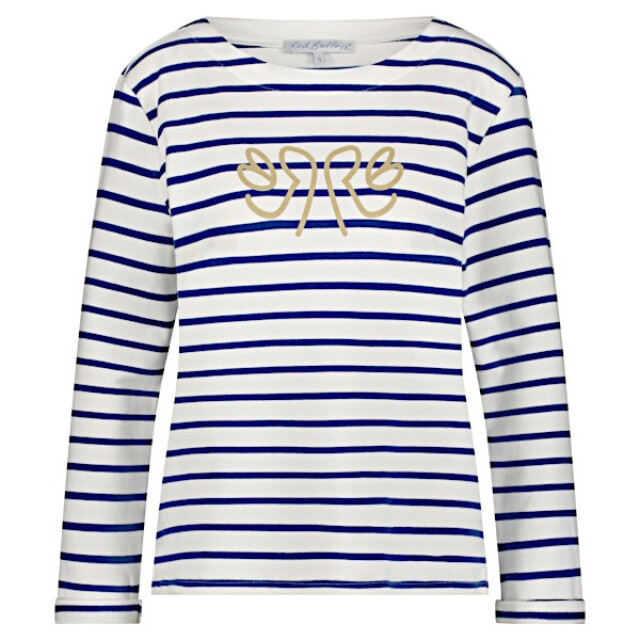Red Button Top srb4471 terry stripe jeans blue SRB4471 Terry stripe - Jeans Blue large