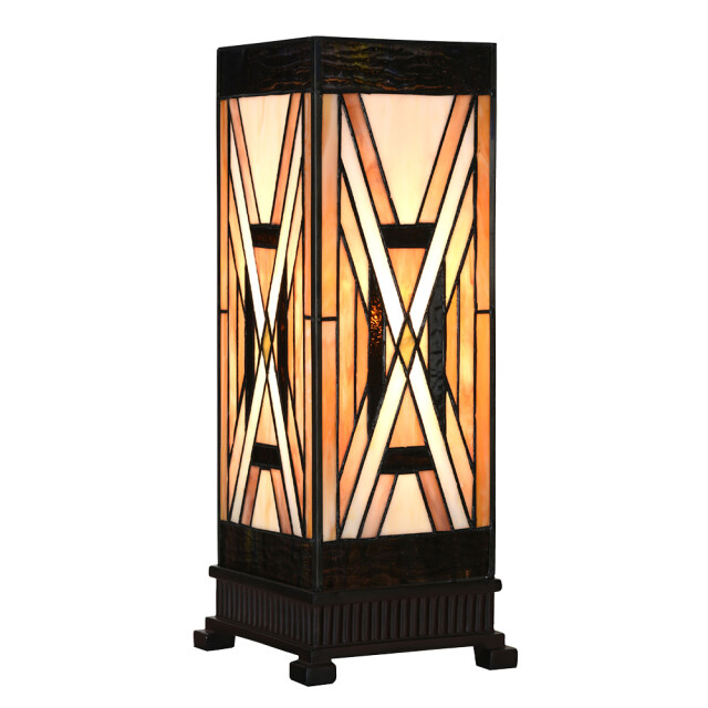 LumiLamp Tiffany tafellamp 17x17x44 cm glas kunststof 3109963 large