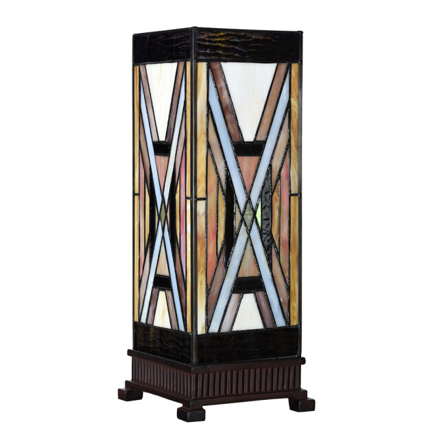 LumiLamp Tiffany tafellamp 17x17x44 cm glas kunststof 3109963 large