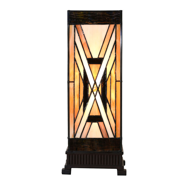 LumiLamp Tiffany tafellamp 17x17x44 cm glas kunststof 3109963 large