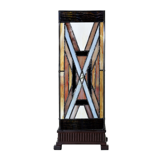 LumiLamp Tiffany tafellamp 17x17x44 cm glas kunststof 3109963 large