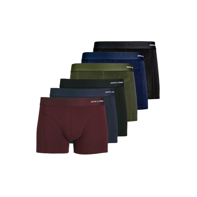 Jack & Jones Heren boxershorts trunks effen jacbasic bamboe 6-pack rood/zwart/blauw/groen 12198852-FOREST-PORT large Jack & Jones Heren boxershorts trunks effen jacbasic bamboe 6-pack rood/zwart/blauw/groen 12198852-FOREST-PORT large
