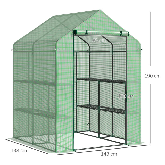 4goodz Outsunny foliekas loopkas met 8 planken bijv. voor tomaten 3128617 large