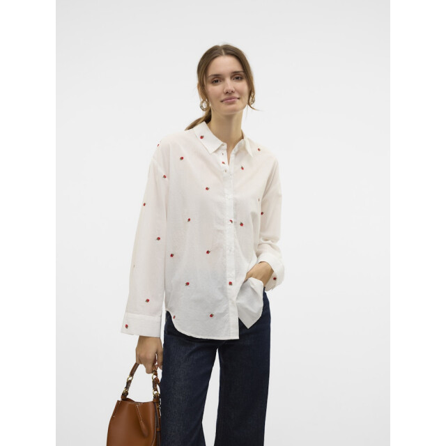 Vero Moda vmodona ls shirt wvn ga 10324629 snow white 06615.112.0040 large