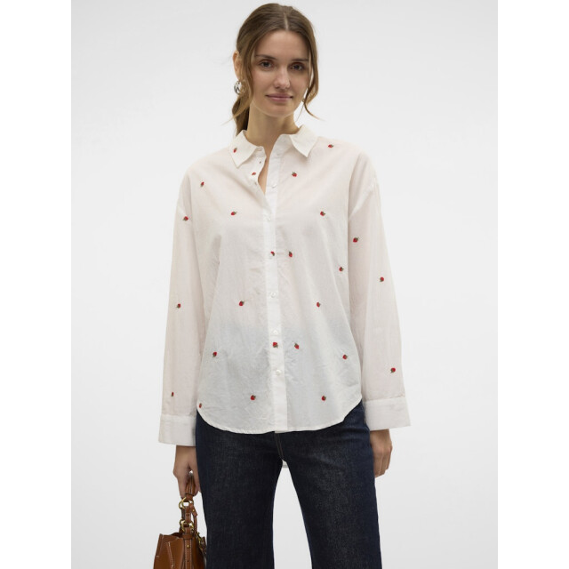 Vero Moda vmodona ls shirt wvn ga 10324629 snow white 06615.112.0040 large