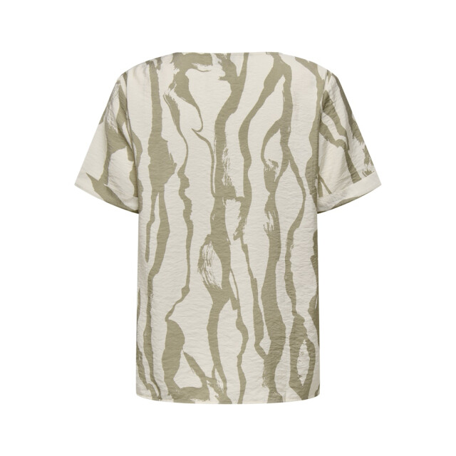 Jacqueline de Yong camille s/s v-neck top wvn 15347361 sandshell mermaid abstract 06613.820.0051 large