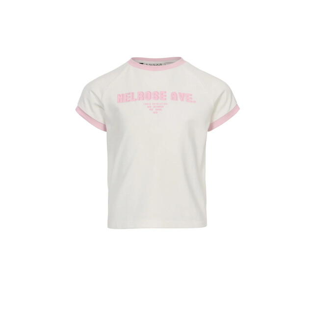 Looxs Revolution T-shirt offwhite contrast voor meisjes in de kleur 2512-5401-001 large