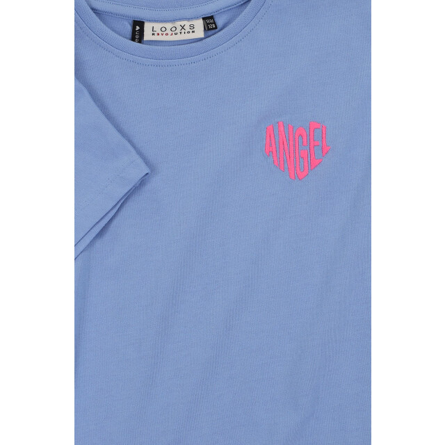Looxs Revolution T-shirt blue pastel modal/katoen voor meisjes in de kleur 2512-5434-128 large