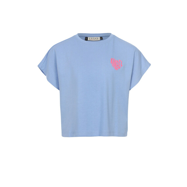 Looxs Revolution T-shirt blue pastel modal/katoen voor meisjes in de kleur 2512-5434-128 large