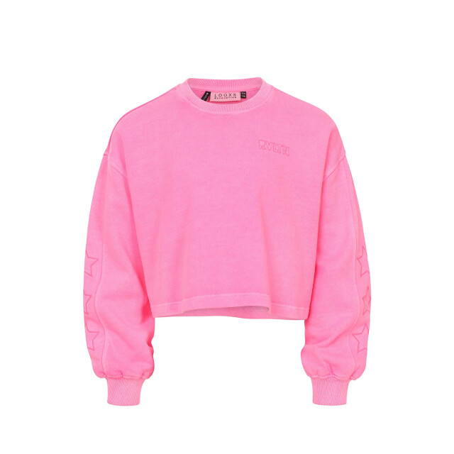Looxs Revolution Cropped sweater neon pink voor meisjes in de kleur 2512-5330-232 large