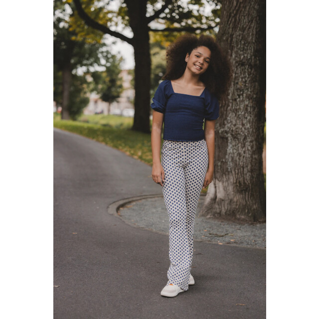 Looxs Revolution Navy top met smock voor meisjes in de kleur 2512-5133-191 large