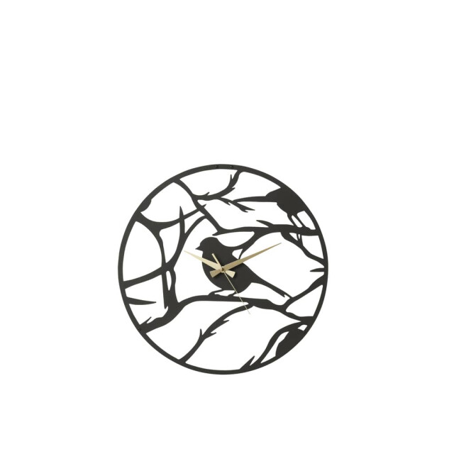 J-Line Klok vogel metaal 30016 large