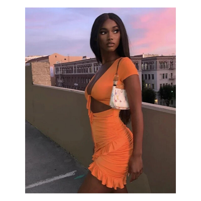 The Dezzy Factory Chloë dress | orange & black 2400026 large