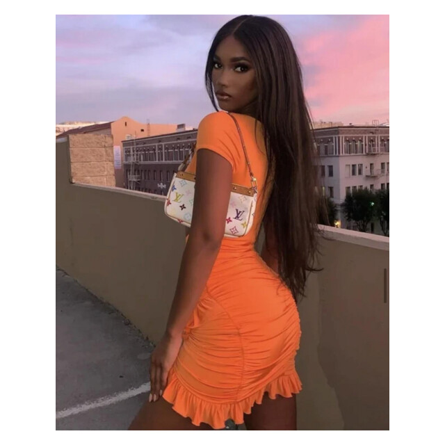 The Dezzy Factory Chloë dress | orange & black 2400026 large
