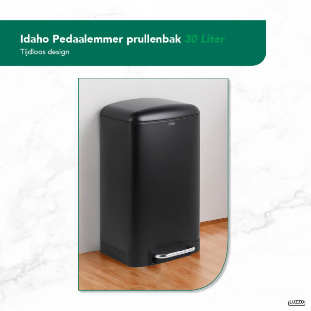 Luzzo ® idaho pedaalemmer prullenbak 30 liter mat 3047812 large