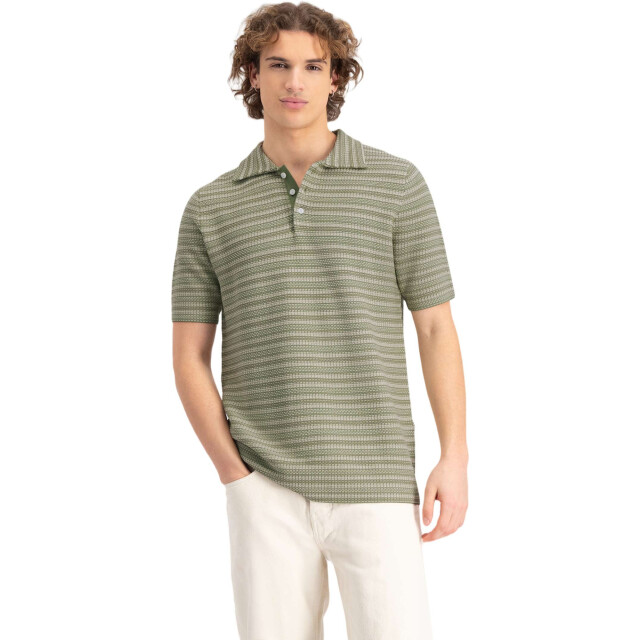 Law of the sea Vague jacquard knitted polo LAW-10059-405 large
