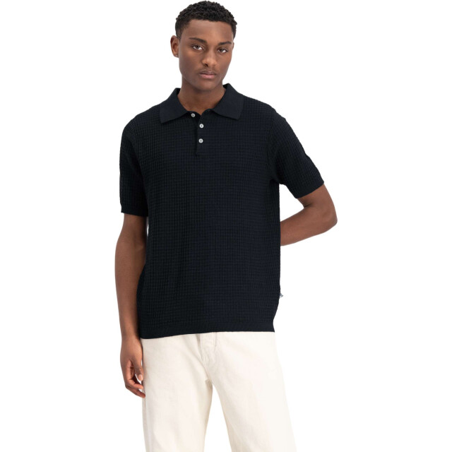 Law of the sea Yohei structure knitted polo LAW-10060-301 large