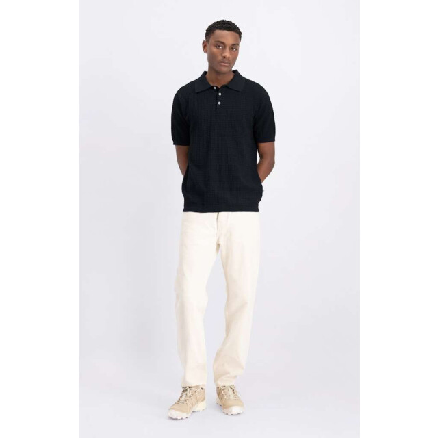 Law of the sea Yohei structure knitted polo LAW-10060-301 large