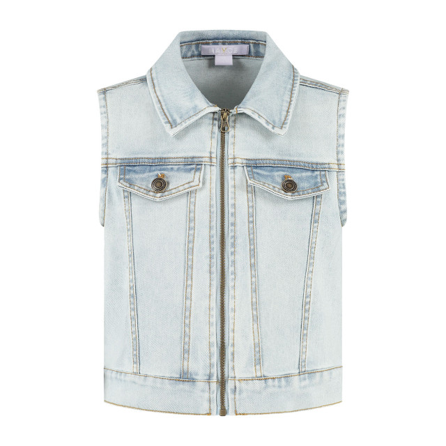 MAYCE Zomer denim gilet meisjes licht denim MY502-5143-800 large