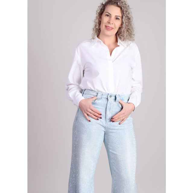 Homage to Denim Homage straight jeans h curved seams and strass  large