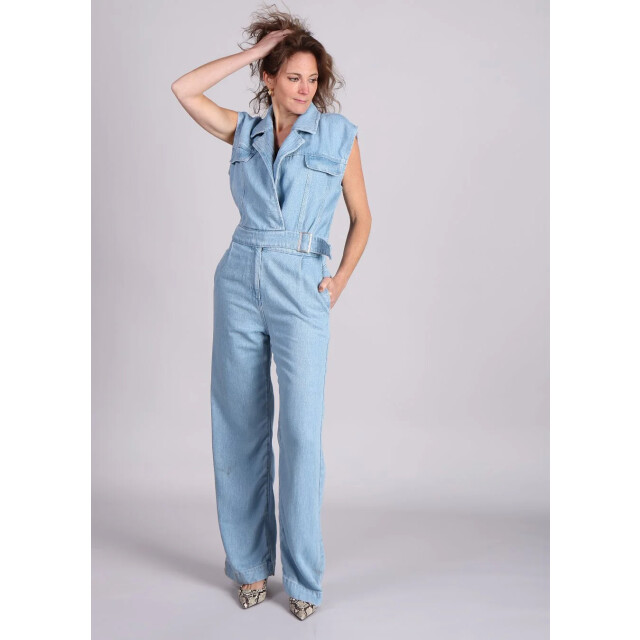 Homage to Denim Homage flowy sleeveless cross over jumpsuit licht 9334512419144 large