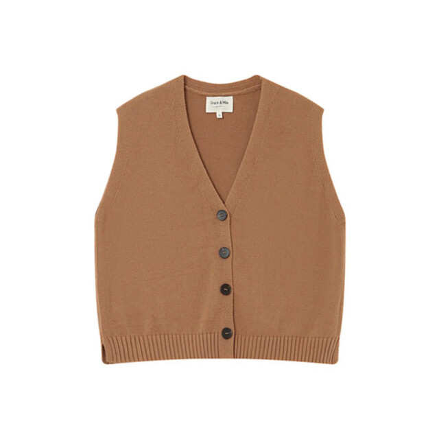 Grace & Mila Pancake gilet camel 9309987635528 large