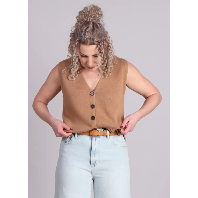 Grace & Mila Pancake gilet camel 9309987635528 large