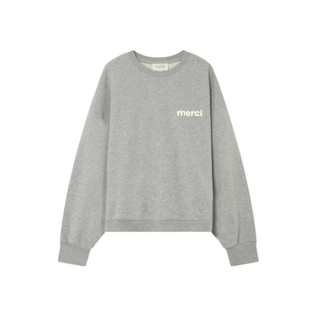 Grace & Mila Positive sweater oversized opdruk 'merci' 9309696491848 large