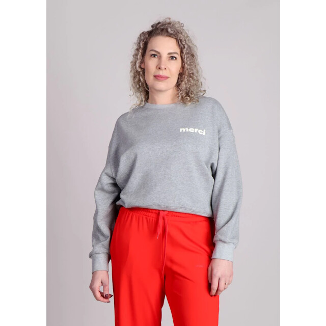 Grace & Mila Positive sweater oversized opdruk 'merci' 9309696491848 large